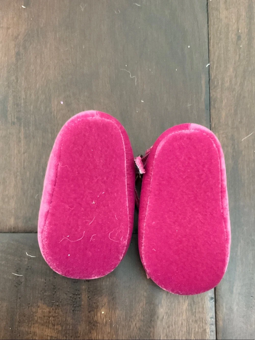 Janie and Jack Fuchsia Velvet Bow Mary Janes